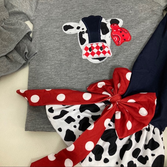 Luxury Embroidered farm girl cow 🐄 🐮cute outfit - Picture 9 of 10